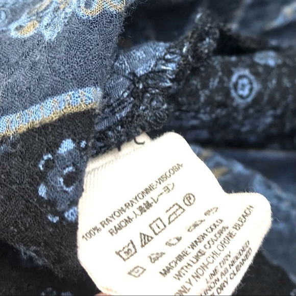 Free People blue floral print long sleeve tunic - Picture 6 of 6